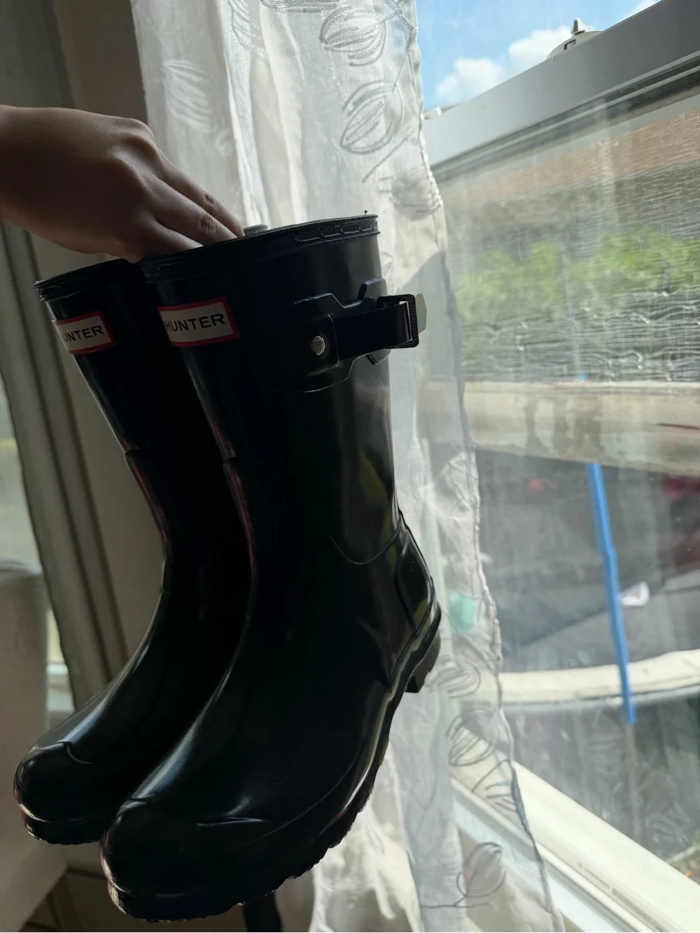 Hunter Women's Black Gloss Short Rain Boots